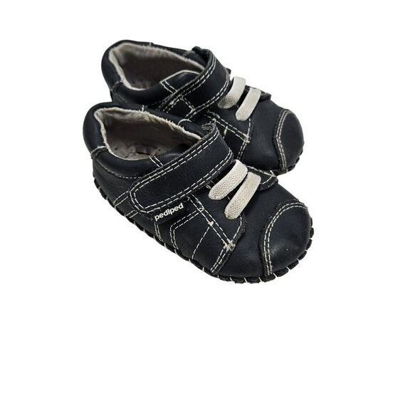 Pediped Barefoot Shoes  Infant Baby Soft Sole Size 6-12 Navy‎ Blue - Picture 1 of 12